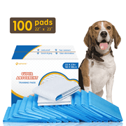 Petfamily Dog Training Pads Super-Absorbent 22 in x 23 in, 100 Count, for Medium to Large Size Dog